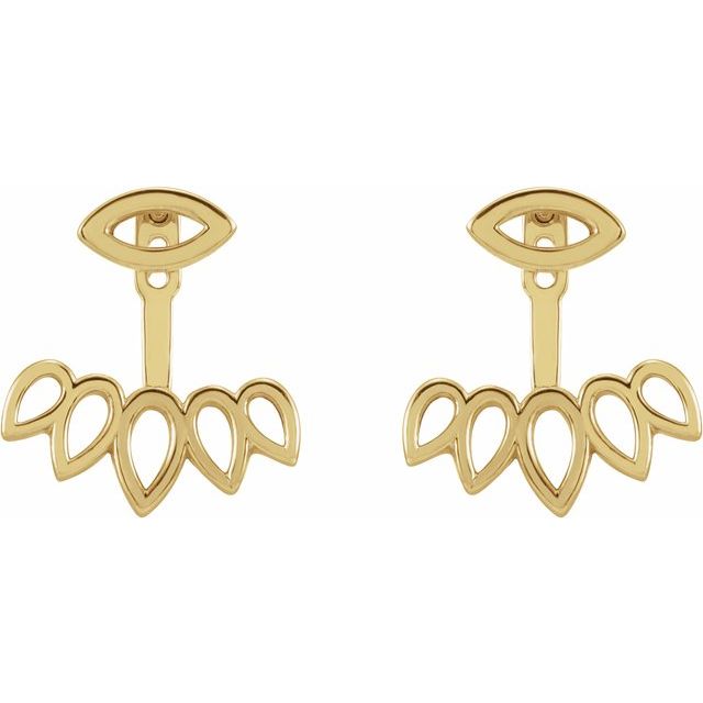 14K Yellow Geometric  Stud Earrings & Ear Jackets