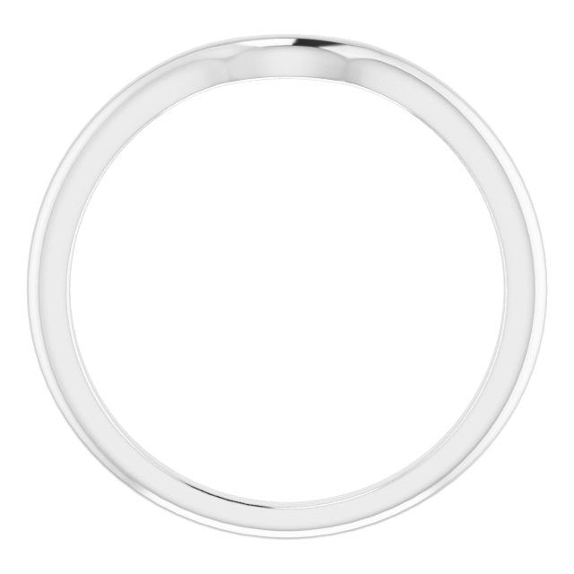 14k White Band For 6 Mm Round Ring