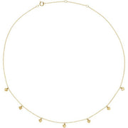 14K Yellow Heart 7-Station 16-18' Necklace
