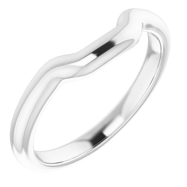 14k White Band For 8x6 Mm Emerald Ring