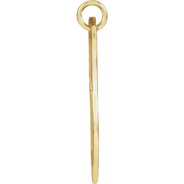 14K Yellow 20.7x15.4 mm Pierced Cross Shield Pendant
