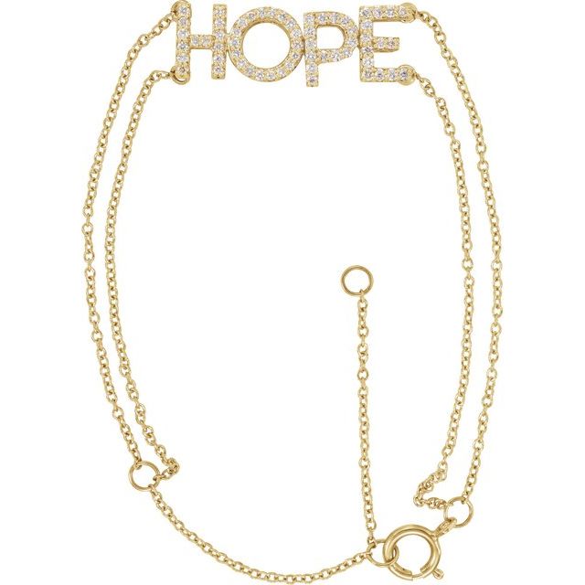 14K Yellow 1/4 CTW Natural Diamond Hope 5-7' Bracelet