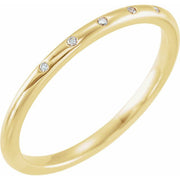 14K Yellow .02 CTW Natural Diamond  Band Size 7