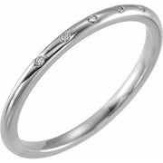 14K White .02 CTW Natural Diamond Band Size 6