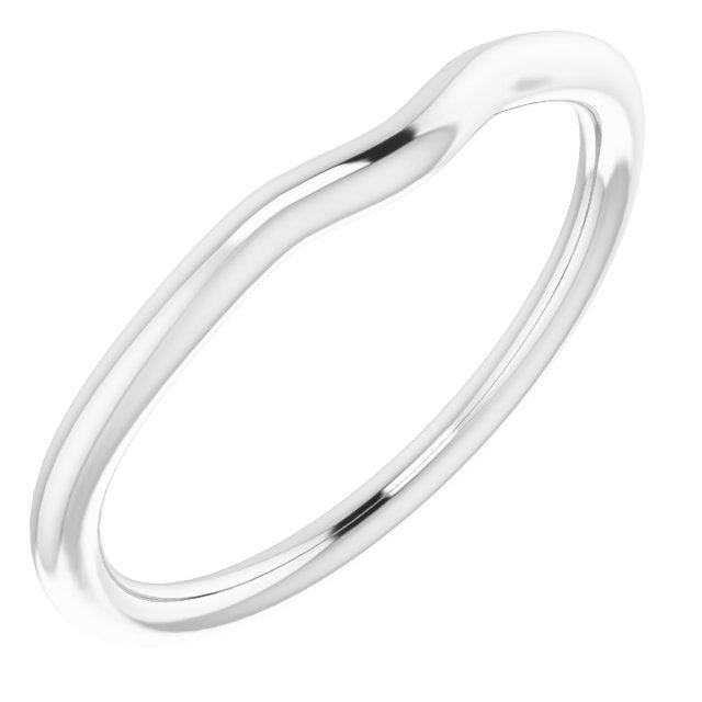 14k White Band For 7x5 Mm Oval Ring