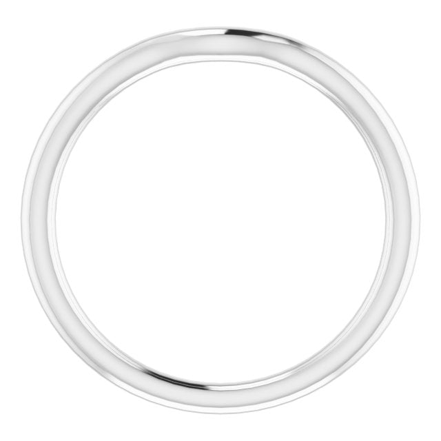 14k White Band For 7x5 Mm Oval Ring