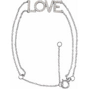 14K White 1/4 CTW Natural Diamond Love 5-7' Bracelet