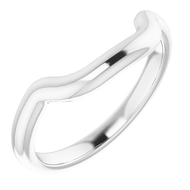 18k White Band For 10 Mm Square Ring