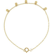 14K Yellow Beaded 5-Station 7' Bracelet