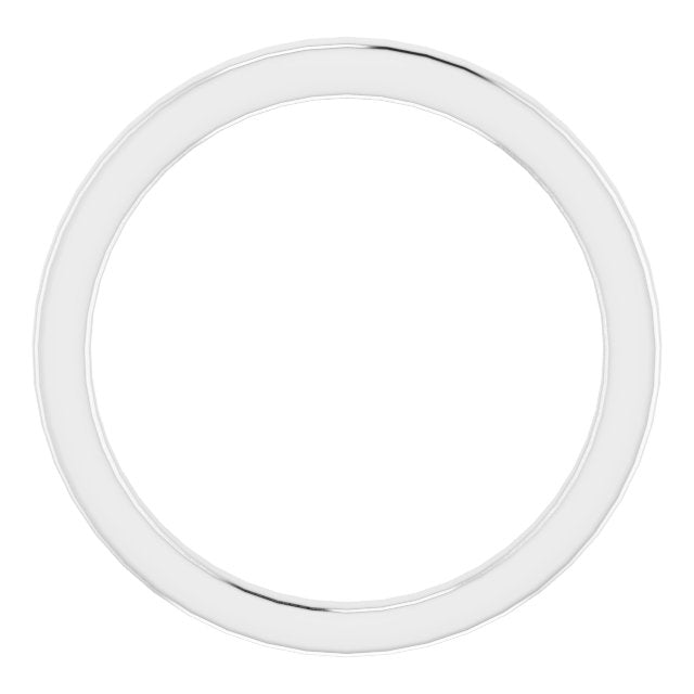 14k X1 White Band For 6 Mm Square Ring