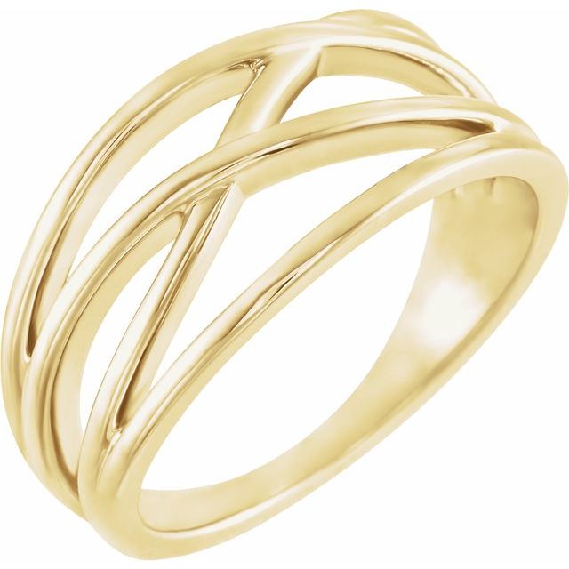 14k Yellow Criss-cross Ring