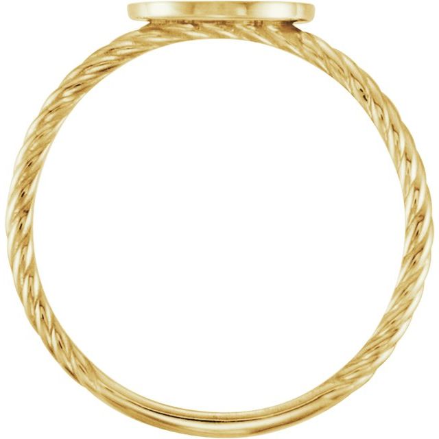 14k Yellow Be Posh® Engravable Rope Signet Ring