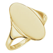 14K Yellow Oval Signet Ring