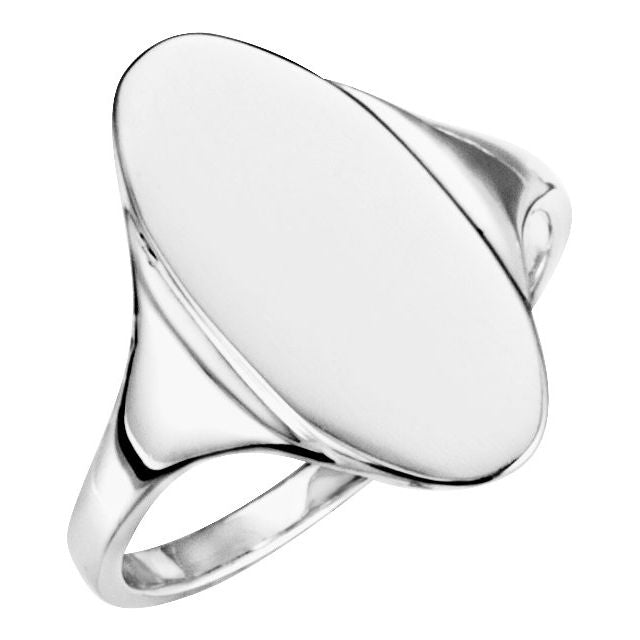 Sterling Silver Oval Signet Ring