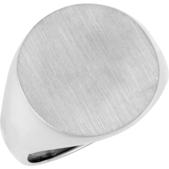Sterling Silver 18 mm Round Signet Ring