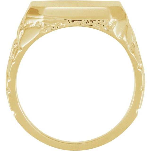 14K Yellow 18x16 mm Octagon Nugget Signet Ring