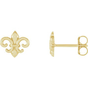 14K Yellow Fleur-de-lis Earrings