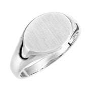 Sterling Silver 12x9 mm Oval Signet Ring