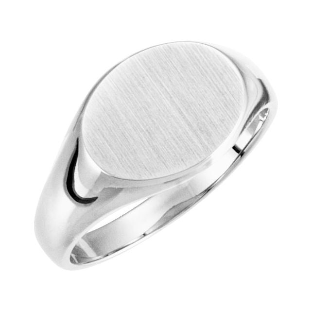 Sterling Silver 12x9 mm Oval Signet Ring