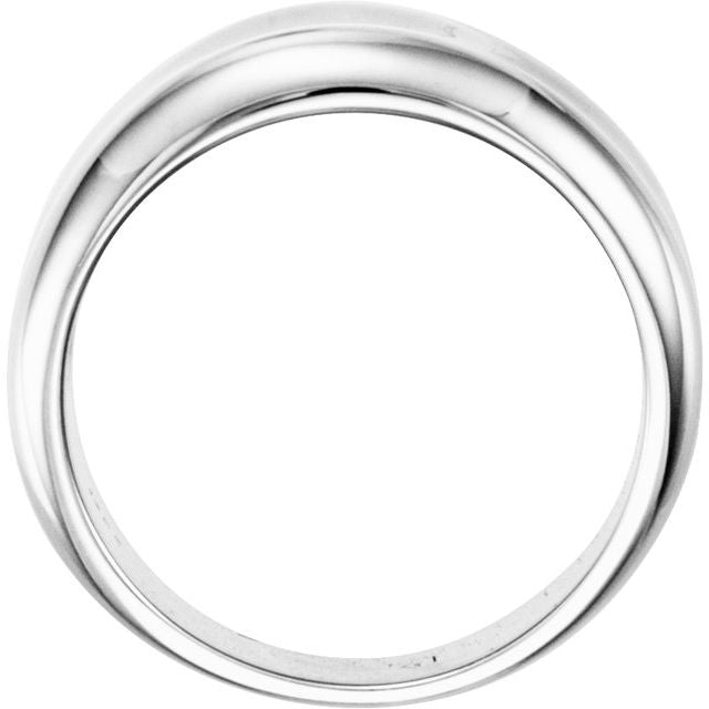 14k White Concave Ring