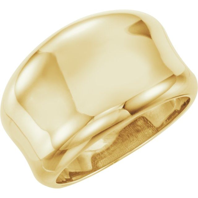 14k Yellow Concave Ring