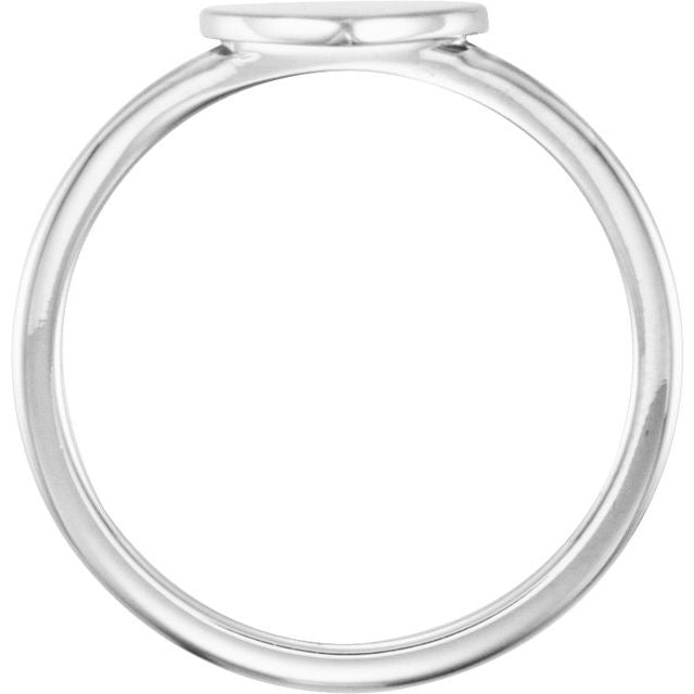 14k White Be Posh® Engravable Heart Signet Ring