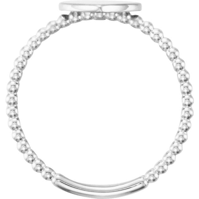 Continuum Sterling Silver Be Posh® Engravable Beaded Signet Ring