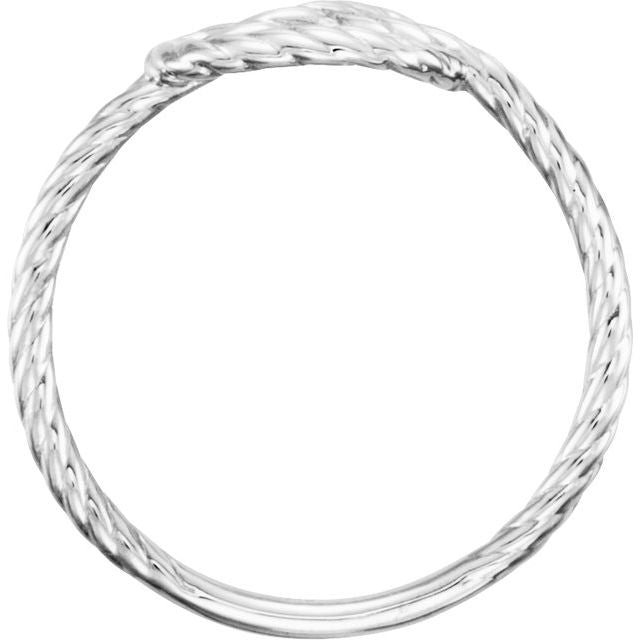 14k White Rope Knot Ring