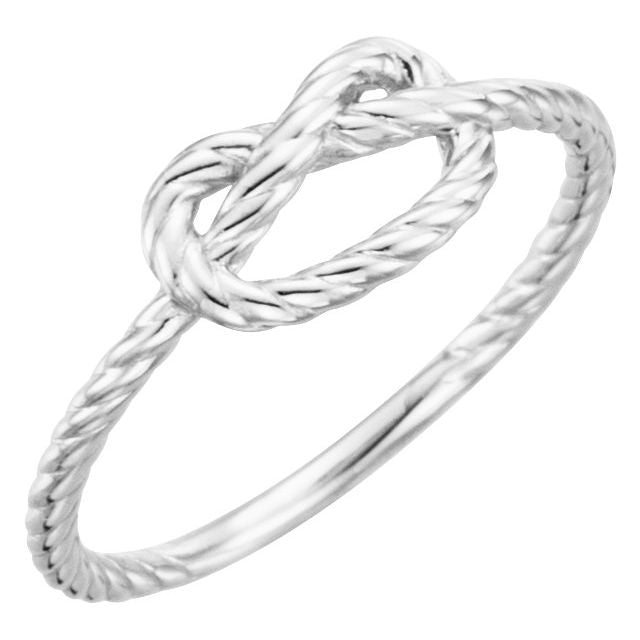 14k White Rope Knot Ring