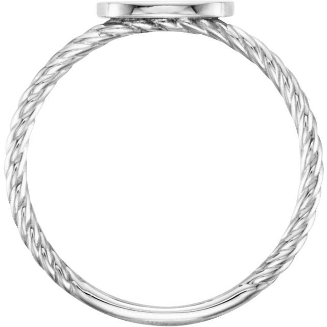 Continuum Sterling Silver Be Posh® Engravable Rope Signet Ring