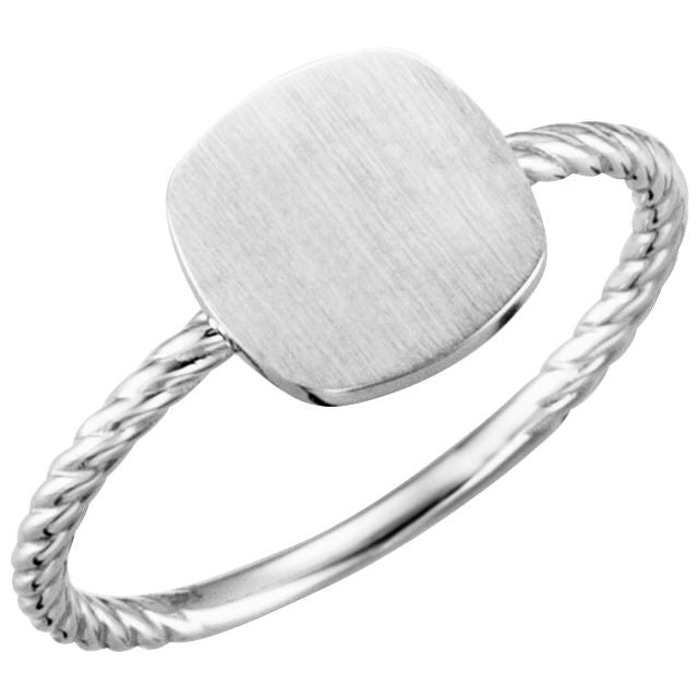 Continuum Sterling Silver Be Posh® Engravable Rope Signet Ring