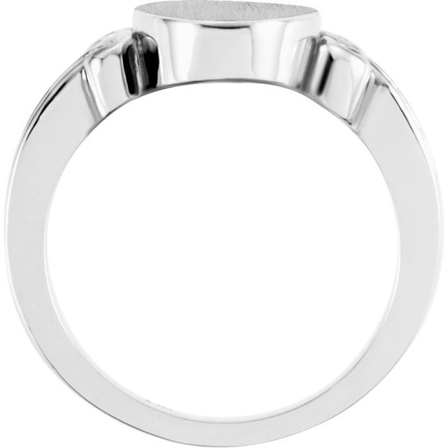 Sterling Silver 15.2x9.2 Mm Oval Signet Ring