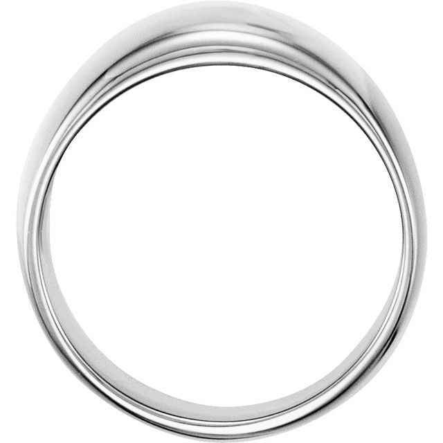 14k White Dome Ring
