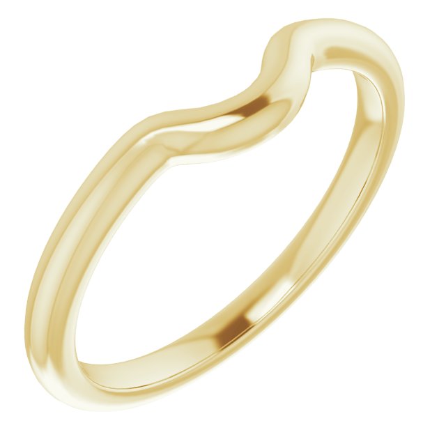 18k Yellow Band For 8x6 Mm Oval Ring
