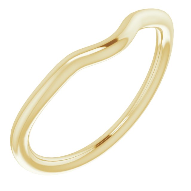 14k Yellow Band For 8x6 Mm Oval Ring