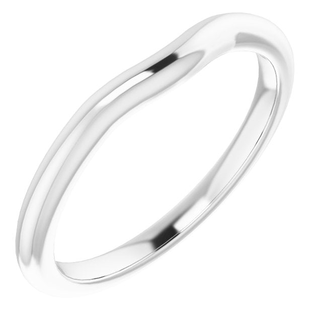 14k White Band For 6.5 Mm Round Ring