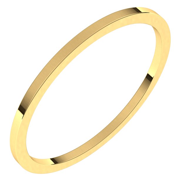 14k Yellow 1 Mm Flat Band Size 8