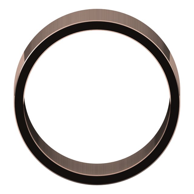14K Rose 10 mm Flat Band Size 8