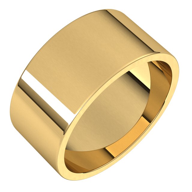 14k Yellow 9 Mm Flat Band Size 7