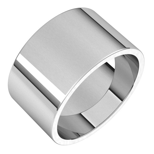 14K White 11 mm Flat Band Size 9