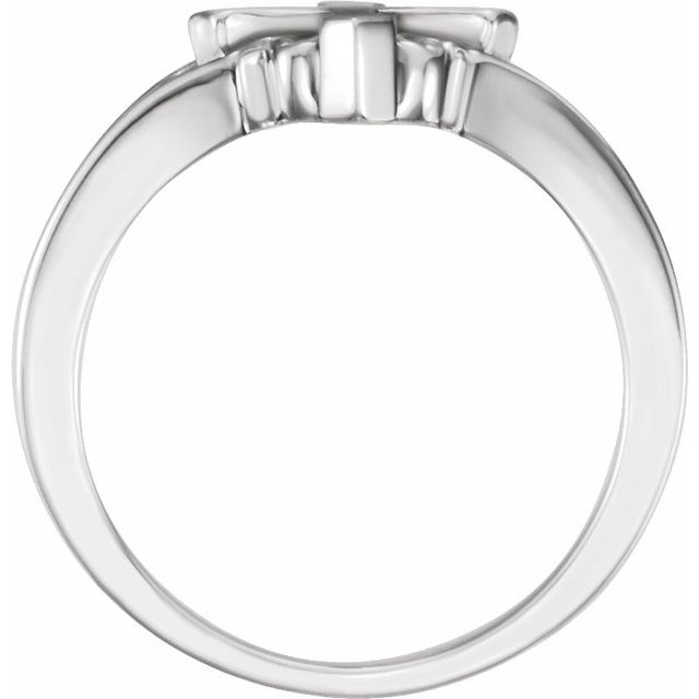 Sterling Silver 13 mm Cross Ring