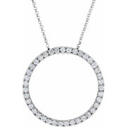 14K White 1 CTW Natural Diamond Circle 18' Necklace