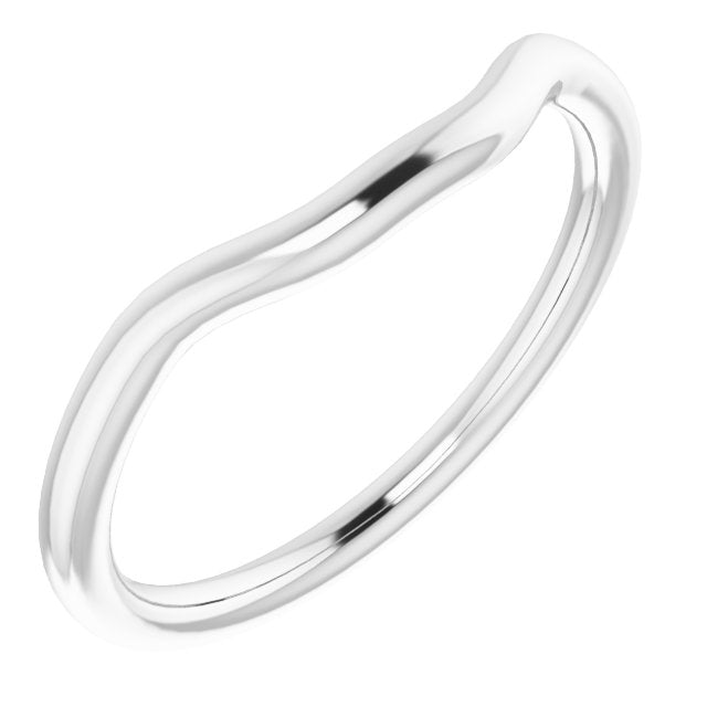 14k White Band For 9x7 Mm Oval Ring
