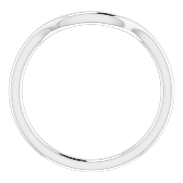 14k White Band For 9x7 Mm Oval Ring