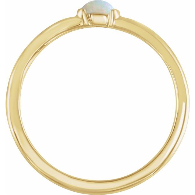 14K Yellow Natural Ethiopian Opal Stackable Ring