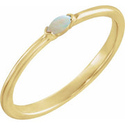14K Yellow Natural Ethiopian Opal Stackable Ring
