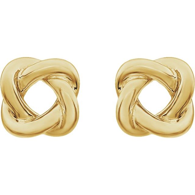 14k Yellow 7x7 Mm Knot Earrings