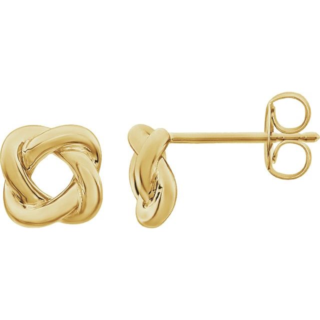 14k Yellow 7x7 Mm Knot Earrings