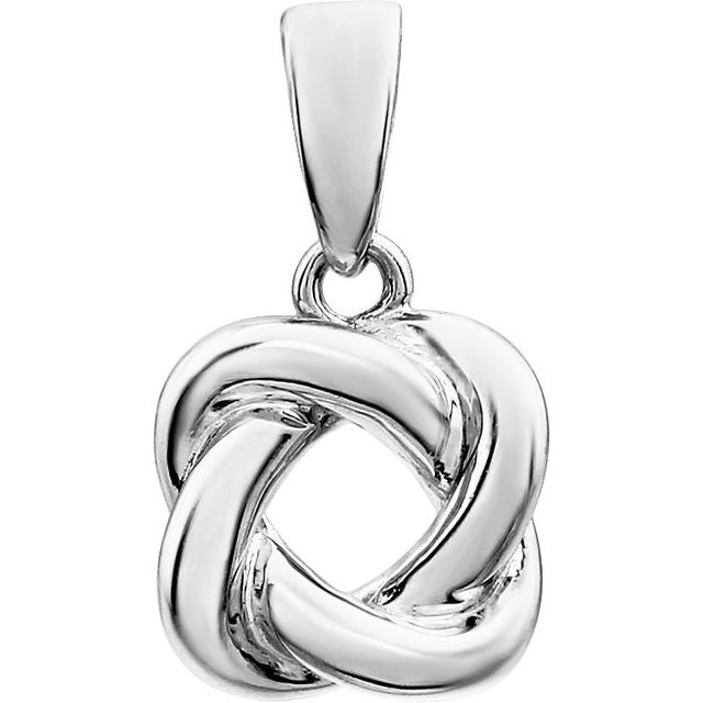 14k White Knot Pendant