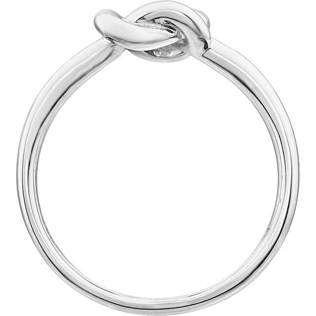 14k White Knot Ring